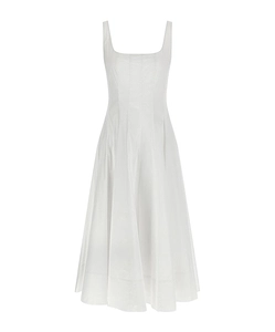 Staud Wells Pleated Sleeveless Dress