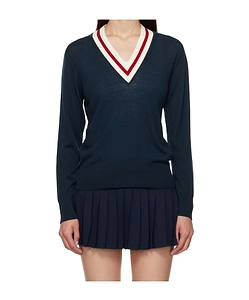 Minimalist Wool V-Neck Knit Sweater