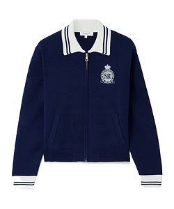 Royal Club Embroidered Striped Knit Cardigan