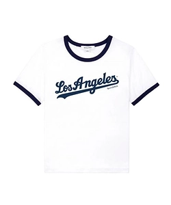 Sporty & Rich X The La Dodgers Logo Printed Crewneck T-Shirt