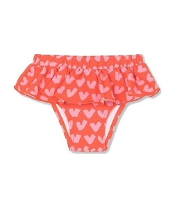 Heart-Print Ruffled Bikini Bottoms