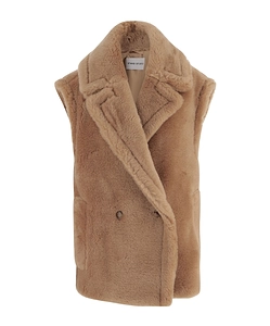 Stand Studio Clary Double-Breasted Faux Fur Vest