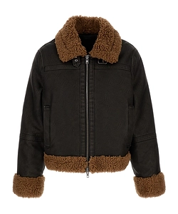Stand Studio Shearling Detailed Zip-Up Jacket
