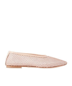 Alba Crystal-Embellished Mesh Ballet Flats