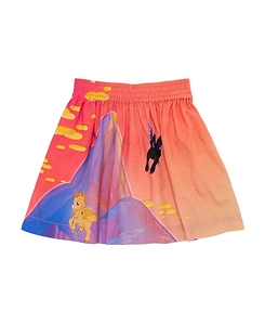 Multicolored Logo-Printed Skirt