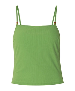 Cleo Bead-Embellished Ribbed Bikini Top