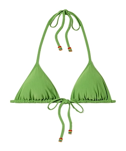 Lido Bead-Embellished Ribbed Triangle Bikini Top