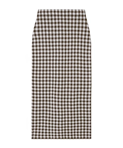 Karina Plaid Jacquard Midi Skirt