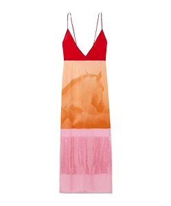 Sequined Printed Dress
