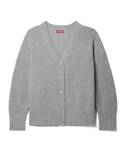 Matilda Ribbed Knit Wool Blend Cardigan