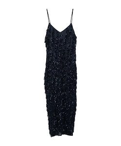 Stella Mccartney Fringed V-Neck Midi Dress