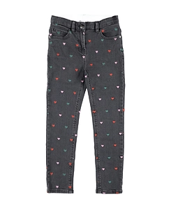Stella Mccartney Kids All-Over Haert Embroidered Jeans