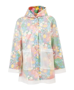 Stella Mccartney Kids Floral-Print Hooded Raincoat