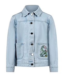 Stella Mccartney Kids Floral Embroidered Denim Jacket