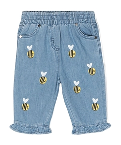 Stella Mccartney Kids Logo-Patch Bees-Printed Tapered Jeans