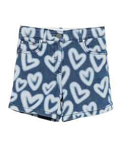 Stella Mccartney Kids Logo-Patch Heart-Printed Shorts