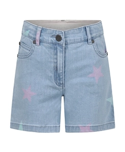 Stella Mccartney Kids Logo-Patch Stars-Printed Denim Shorts