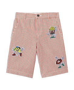 Stella Mccartney Kids Motif Patch Striped Shorts