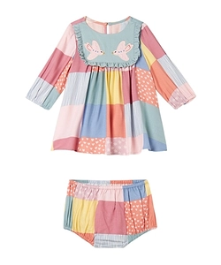 Stella Mccartney Kids Patchwork Bird-Applique Dress Set