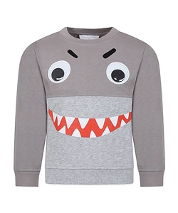 Stella Mccartney Kids Shark Face Crewneck Sweatshirt