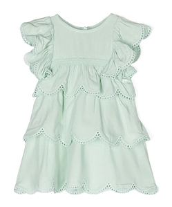 Stella Mccartney Kids Scallop Trim Layered Dress