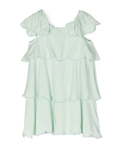 Stella Mccartney Kids Scallop Trim Flared Dress