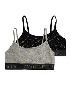 Stella Mccartney Kids Logo Printed Pack Of Two Bras