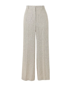 Gingham-Check Straight-Leg Trousers