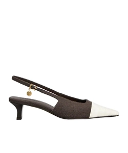 Croc-Effect Slingback Pumps