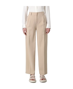 Straight-Leg Pleated Trousers