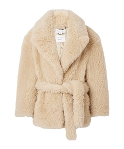 Wool-Blend Fleece Coat