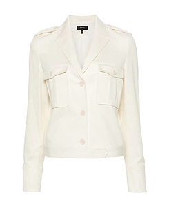 Theory Buttoned Straight Hem Cropped Jacket