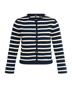 Theory Stripe Button-Up Knitted Cardigan