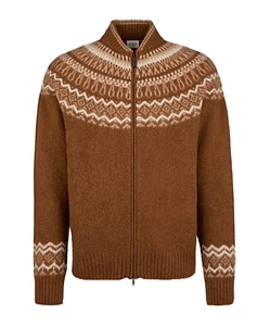 Tod's Jacquard Zip-Up Knitted Sweater
