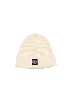 Stone Island Junior Logo Patch Ribbed Beanie