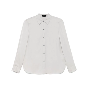 Theory Curved Hem Satin Shirt