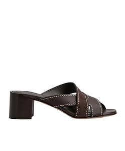 Tod's Contrast Stitch Block Heel Mules