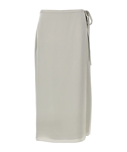 Theory Flared Hem Wrapped Midi Skirt