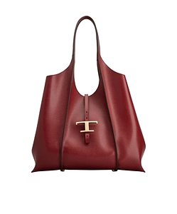 T-Logo Leather Shoulder Bag