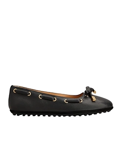 Tod's Bow-Detailred Round-Toe Flat Shoes