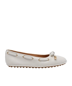 Tod's Bow-Detailred Round-Toe Flat Shoes