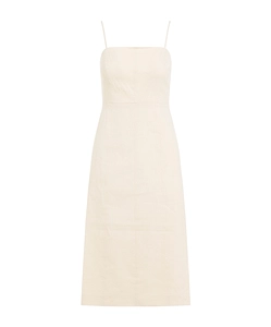 Theory Square-Neck Sleeveless A-Line Midi Dress