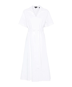 Theory Tied Fastened Short-Sleeved Midi Dress