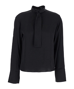 Theory Tie-Neck Relaxed Long-Sleeved Top