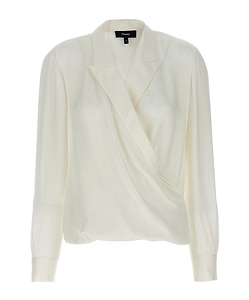 Theory V-Neck Draped Blouse