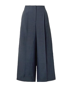 Theory Wide-Leg Cropped Creased Trousers