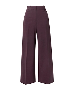 Wool Blend Straight Leg Casual Pants