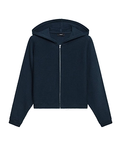 Theory Zip-Up Hooded Knitted Cardigan