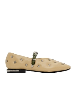 Mary Jane Patterned Rivet Flats