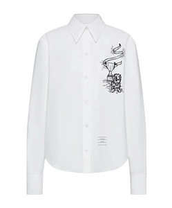 Thom Browne Graphic Embroidered Long-Sleeved Shirt
